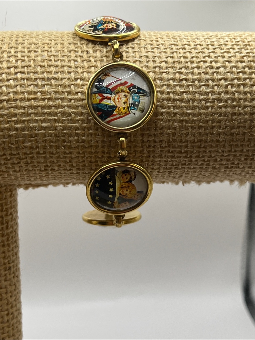 Designs From The Deep Patriotic Medallion Bracelet with Red, Blue & White